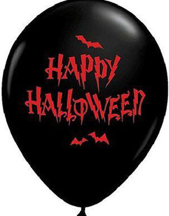 25 stk 27 cm - Svarta Happy Halloween Ballonger