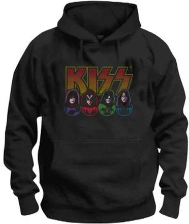KISS: Unisex Pullover Hoodie/Logo Faces & Icons (Large)
