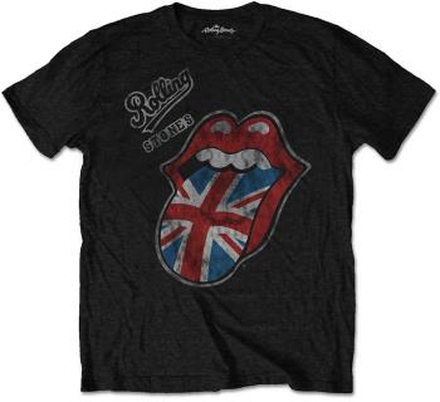 The Rolling Stones: Unisex T-Shirt/Vintage British Tongue (Soft Hand Inks/Retail Pack) (X-Large)