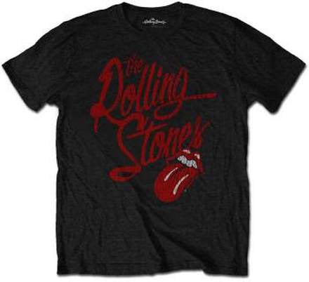 The Rolling Stones: Unisex T-Shirt/Script Logo (Soft Hand Inks) (Small)