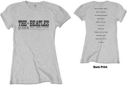 The Beatles: Ladies T-Shirt/Budokan Set List (Back Print) (Medium)