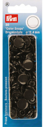 Prym Color Snaps Tryckknappar Plast Rund Mrkbrun 12,4mm - 30 st.