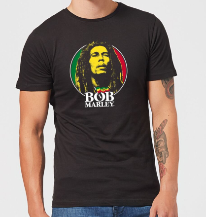 Bob Marley Face Logo Herren T-Shirt - Schwarz - L