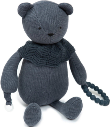 Activity Bear, Knitted Dark Denim/ Denim Toys Soft Toys Teddy Bears Blue Smallstuff