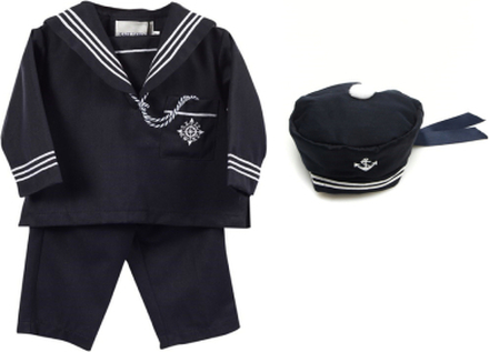 Navy sailor dress with sailor hat