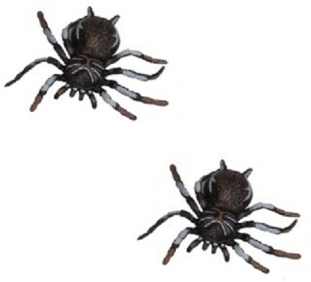 Set van 2x stuks enge nep spinnen Sebastiaan 13 cm
