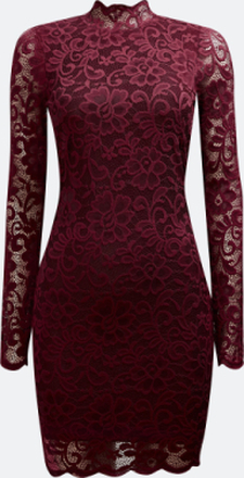 Adina lace dress - Vinröd