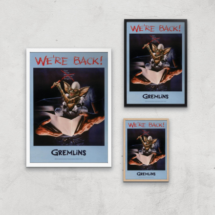 Gremlins We're Back Poster Giclee Art Print - A2 - White Frame