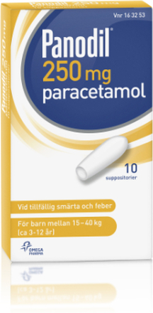 Panodil, suppositorium 250 mg 10 st