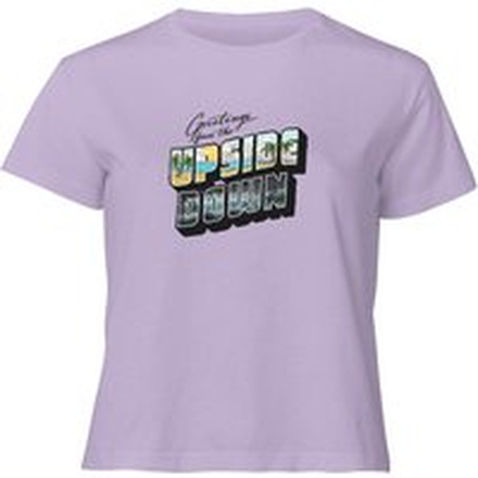 Stranger Things Greetings From The Upside Down Women's Cropped T-Shirt - Lilac - XL - Lilac