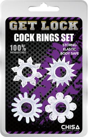 Chisa Novelties Cock Ring Set Clear Penisringar paket