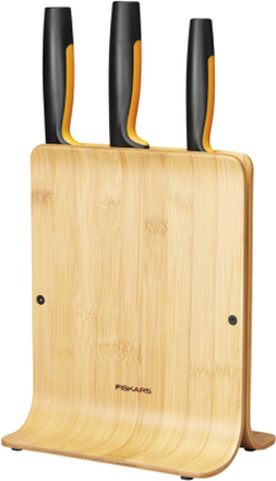 Fiskars - Functional form knivblokk med 3 kniver bambus