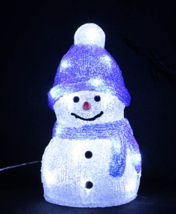 Snögubbe LED-Lampa - Inom- och Utomhusbruk 25x15 cm