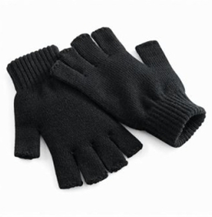 Vingerloze gebreide dames handschoenen in het zwart