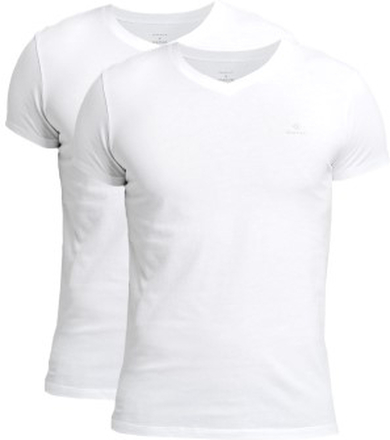 Gant 2P Basic V-Neck T-Shirt Svart/Vit bomull Large Herr