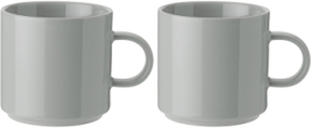 Stelton Mug 2 Pcs Home Tableware Cups & Mugs Coffee Cups Grey Stelton