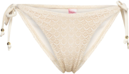 Crochet High Leg T Swimwear Bikinis Bikini Bottoms Side-tie Bikinis Hvit Hunkemöller*Betinget Tilbud