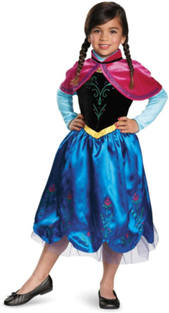 Anna - Lisensiert Deluxe Frost/Frozen Kostyme til Barn - 3-4 År