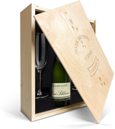Confezione personalizzata di champagne con bicchieri - René Schloesser (750ml)