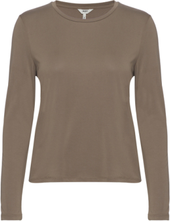 Objannie L/S O-Neck Top A Div T-shirts & Tops Long-sleeved Brun Object*Betinget Tilbud