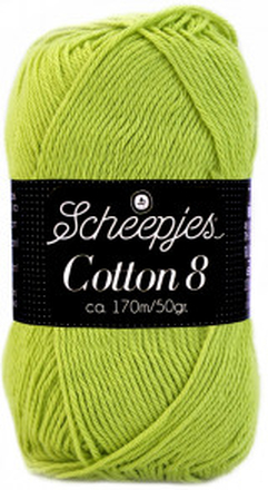 Scheepjes Cotton 8 Garn Unicolor 642 Ljus Oliv