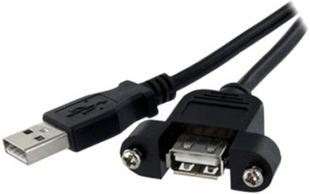 Startech Panel Mount Usb Cable A To A 0.3m 4 Pin Usb Type A Han 4 Pin Usb Type A Hun