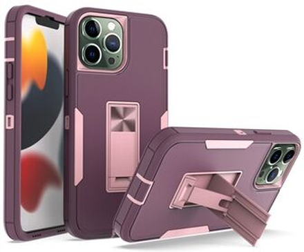 For iPhone 13 Pro Max Back Shell, Impact Resistant PC + TPU Hybrid Phone Cover with Integrated Kick