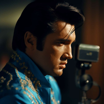 Malen nach Zahlen - Elvis, das Profil einer Legende, 40x40cm / Fertig bespannt / 24 Farben (Einfach)