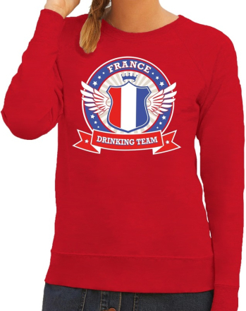 Frankrijk drinking team sweater Frankrijk supporter rood dames
