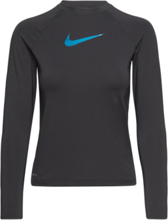 Nike G Long Sleeve Hydroguard Swimwear UV Clothing UV Tops Svart NIKE SWIM*Betinget Tilbud