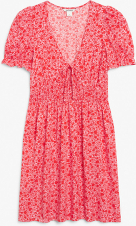 Puff sleeve babydoll dress - Pink