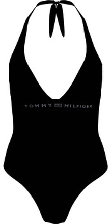 Tommy Hilfiger Halter One Piece Swimsuit Svart Large Dam