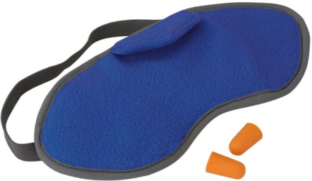 TravelSafe slaapmasker met oordoppen polyester blauw/oranje 3-delig