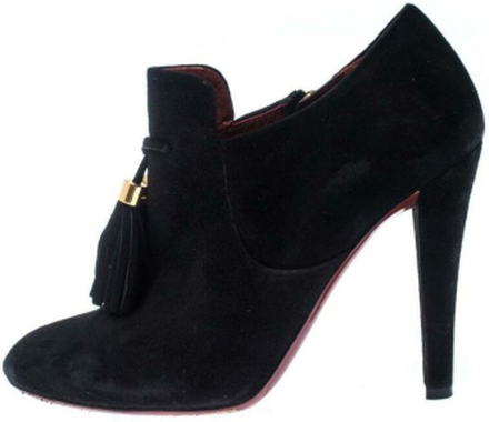 Gucci Black Suede Leather Tel Booties