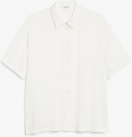Textured short sleeve shirt - White