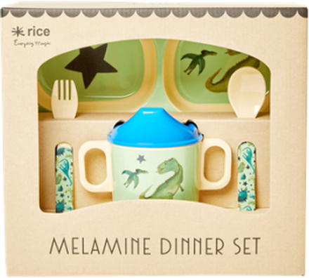 Rice - Melamine Baby Dinner Set Giftbox - Dino Print