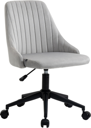 Sedia da ufficio poltrona ergonomica girevole altezza regolabile velluto grigio