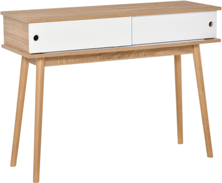 Tavolino con 2 cassetti gambe in legno di pino legno bianco stile nordico