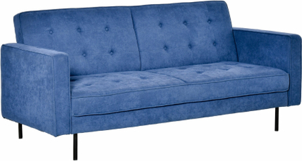 Divano letto in tessuto 3 posti e schienale reclinabile 187x91x85cm blu