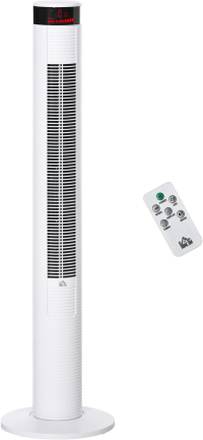 Ventilatore a colonna a 3 velocitÃ  con timer pannello led e telecomando bianco