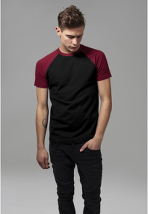 T-shirt Raglan Contrast noir/bordeaux M