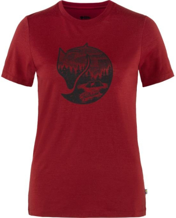 Fjällräven abisko wool fox ss skjorte dame - pomegranate red-dark navy