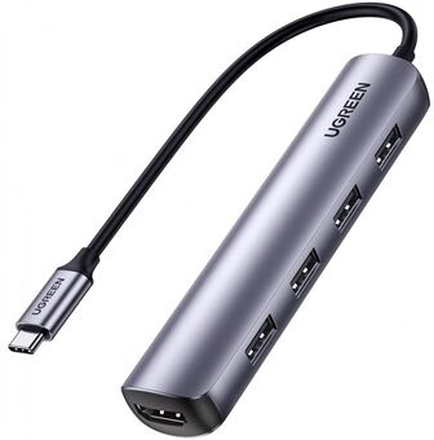 UGREEN USB C Hub 5 i 1 Slank Type-C Adapter til 4 USB 3.0 4K HD Data Transfer Converter Kompatibel m