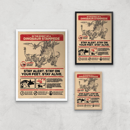 Jurassic World How To Survive A Stampede Giclee Art Print - A3 - Print Only