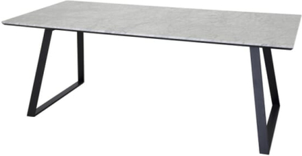 Trend Marmor spisebord - hvid marmor og sort metal (140x90)