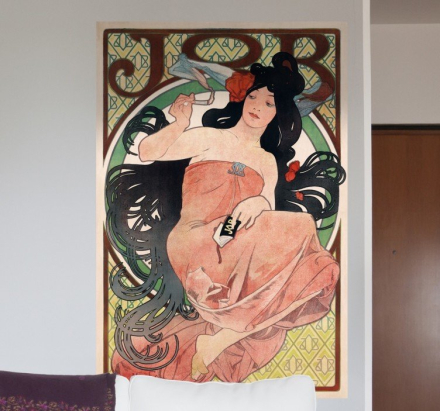 Muursticker Alfons Mucha Art Nouveau