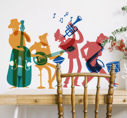 Muurdecoratie stickers Jazz band