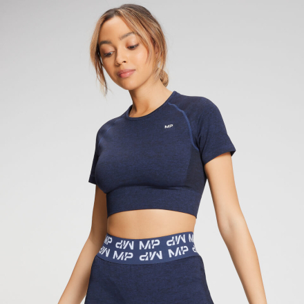 MP Curve Crop kortærmet T-shirt med kort ærme til kvinder - Dark Galaxy Blue - XXL