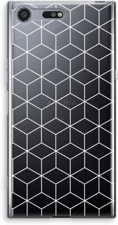 Sony Xperia XZ Premium Transparant Hoesje (Soft) - Zwart-witte kubussen