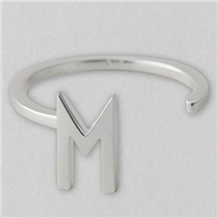 Design Letters Ring Silver A-Z M